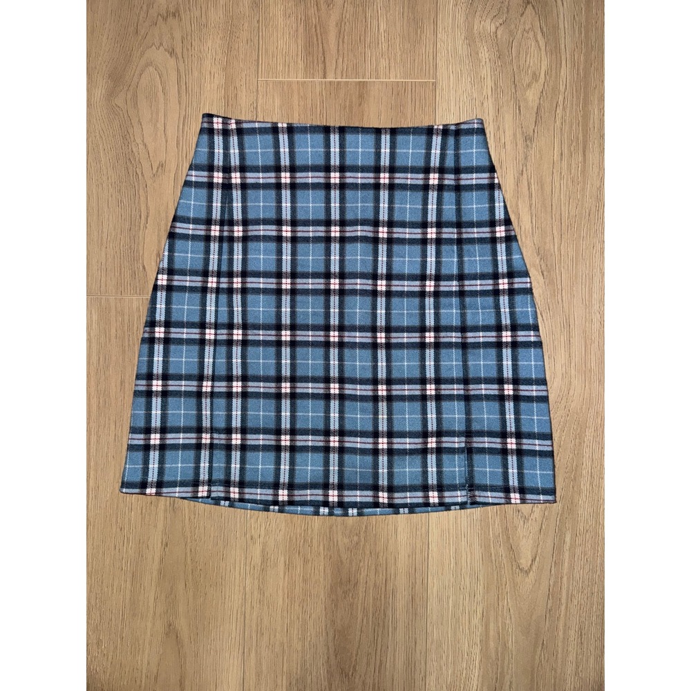 J Galt Blue Plaid Mini Skirt‎